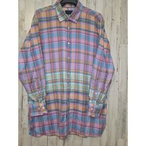 Calder Carmel men XL Button Shirt long sleeve Plaid Multicolor